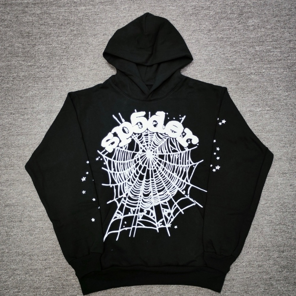 Stylish Black Spider Web Hoodie